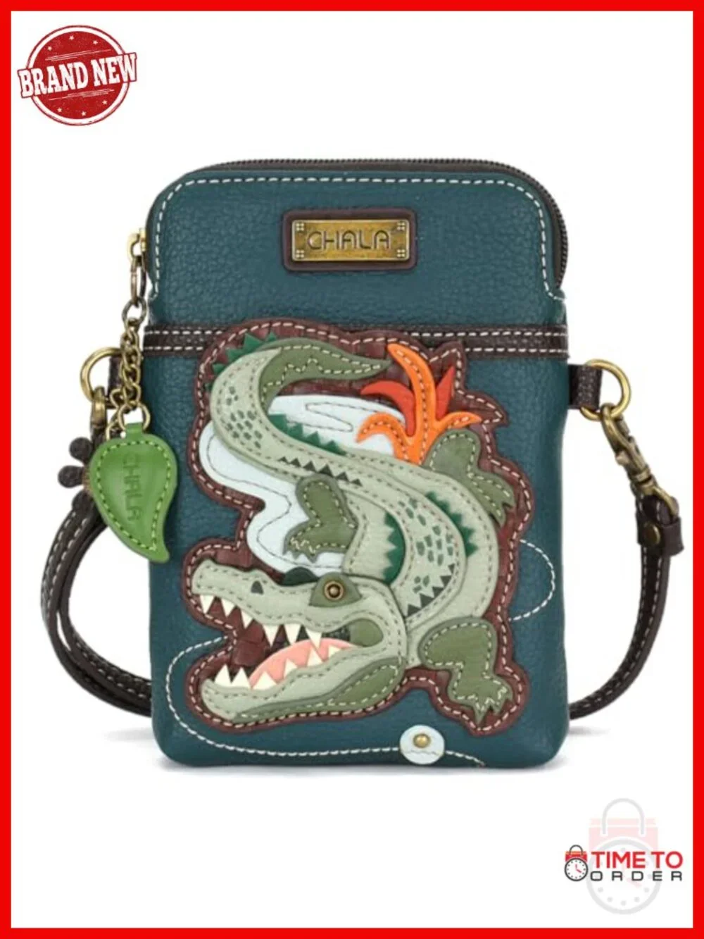 PU Leather Canvas Crossbody Cell Phone Purse with Adjustable Strap
